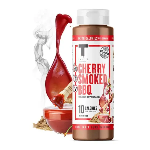 Taste Flavor Co. Cherry Smoked BBQ - Sugar & Gluten Free Vegan Friendly - Low Calorie Keto Friendly Sauce