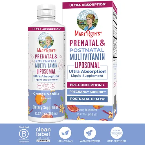 MaryRuth’s Liposomal Prenatal & Postnatal Multivitamin - Formulated for Pre-Conception, Pregnancy & Nursing - Prenatal Vitamins - Vegan - 30 Servings - HSA/FSA Eligible