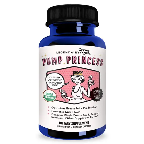 Pump Princess - Legendairy Milk - Milk Supply and Milkflow - Lactation Supplement - Certified Organic Herbs - Vegan, Kosher, Halal Certified