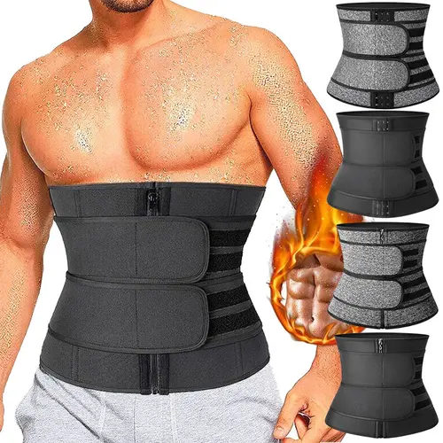 CATTIBOR Men Zipper Adjustable Waist Trainer Cincher,Causal Tummy Control Waist Cincher,Men Sauna Neoprene Workout Corset ,Men & Women GYM Fitness Shapewear Sport Belt,Men Summer Wear for Daily Life, Workout Accessories, Sporty Waist Slimmer, Waist Trimme