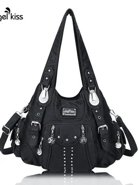 Angel Kiss High Quality Fashionable Elegant Large Hobo Crossbody Shoulder Bag for Women - Soft PU Leather, Adjustable Shoulder Strap, Multiple Pockets, Anti-Theft Back Zipper, Casual Hobo Crossbody Purse, Crossbody Shoulder Bags, Hobo Crossbody Purses,sum