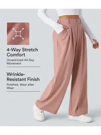 Halara Flex High Waisted Pocket Wide Leg Waffle Work Pants