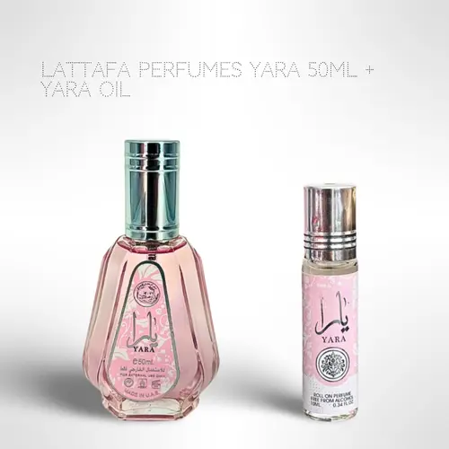 Lattafa Perfumes Yara 50ML + Yara Oil 10ML - Fragrance Collection Starter Pack - Fragrance Gift Bundle, Soft Feminine, Unisex Perfume