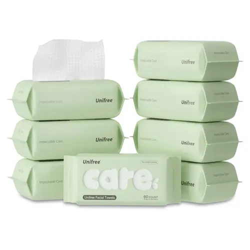 [C] Unifree Disposable Dry wipes, Face Towel, Absorbent, Biodegradable, Reusable, Soft, Comfort, Skincare, Napkin washcloth Towelette Single Use Tissues Sheet, summerwins