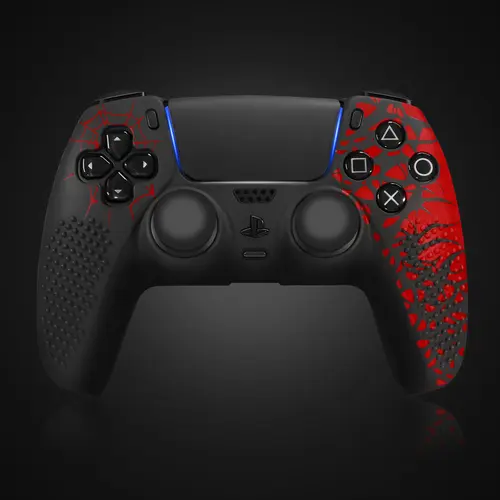 【Back to School】Anti-Slip PS5 Controller Skin, PS5 Controller Accessories, Non-Slip Silicone PS5 Controller Cover Case with Thumb Grip Gaps, Touch Pad Sticker and Cover Wrap Stickers tiktokshopbacktoschool,back to school,back to school haul