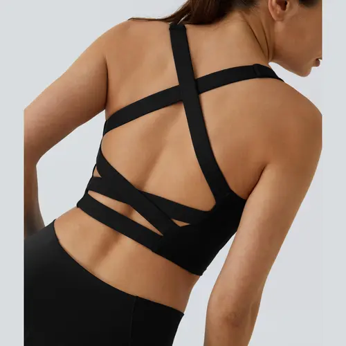 Halara SoftlyZero™ Airy Square Neck Backless Crisscross Cropped InstantCool Yoga Tank Top-UPF50+ #BackToSchool