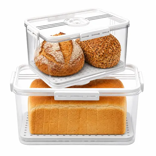 ONESHOW HOME Airtight Bread Storage Container with Date Dial Bread Keeper Box for Homemade Bread Pantry Organization Mid Year Sale Deals For You,home essentials