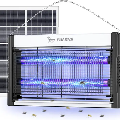Solar Bug Zapper Outdoor, USB & Solar Rechargeable Mosquito Zapper, 4000V Electric Fly Zapper with 8W Solar Panel & 3M Cord, Waterproof UV Insect Killer for Patio, Backyard, Balcony, Indoor#Summervibes