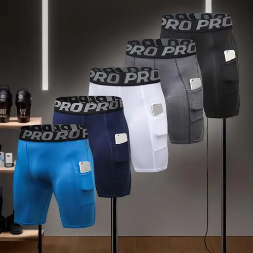 5 Pack Men's Letter Tape Pocket Boxer Brief, Quick Drying Breathable Comfortable Compression Underwear for Men, Casual Men's Underwear for All Seasons springtok Fathersdaygift Athleisure