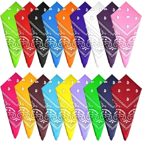 MIAHART 18Pcs Polyester Paisley Bandanas - Festive & Party Supplies Accessory Gift, Western Scarf, Boho Style Scarf, Fashion Hair Scarves, Handkerchief, Cowboy Headband, Retro Vibe Head Wrap for Boho Outfits