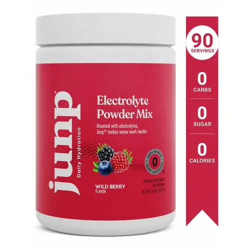 JUNP Wild Berry Electrolyte Powder Mix - 0 Sugar, Gluten Free Hydration Drink Mix with Potassium, Magnesium - 90 Servings