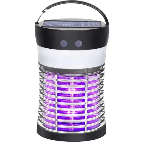 Rossetta Bug Zapper Electric Solar Mosquito Killer, 3000V High Powered, Rechargeable Insect Fly Trap for Indoor & Outdoor Use, Waterproof UV Design