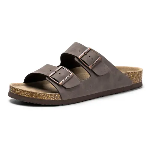 FITORY Balance I Men's Slide Sandals - Casual Cork Footbed Shoes with 2 Adjustable Straps, Arch Support, Weight-Friendly Design for Everyday Ease, Footwear,shoes for back to school,back to school shoes