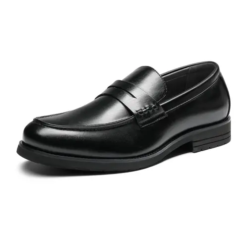 【BRUNO MARC Anniversary】 Men's Classic Closed-Toe Vegan Leather Penny Loafers - Slip-On All-Season Business Casual Footwear with Memory Foam Insole, Flats for Walking, TikTok Shop Back to School