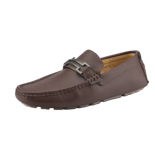BRUNO MARC Men's Horsebit Slip-On No-Tie Loafers - Black Round Toe Flats, Comfortable Everyday Dress Footwear