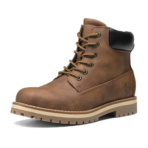 BRUNO MARC Men's Synthetic Combat Ankle Shoes - Waterproof Fur-Lined Winter Outdoor Boots, Smooth PU, Casual, Party Use, Laced, Cushioned EVA Insole, Supportive Men's Shoes, Shoe, Waterproof Outdoor Footwear