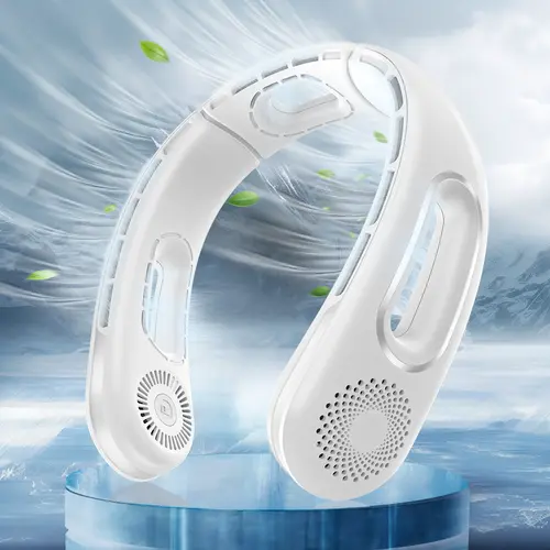 Hands Free Bladeless Neck Fan - Portable, Rechargeable, 360° Cooling, 4 Speeds, Quiet, 5200 mAh Battery Operated USB Wearable for Women,back to school,back to school haul