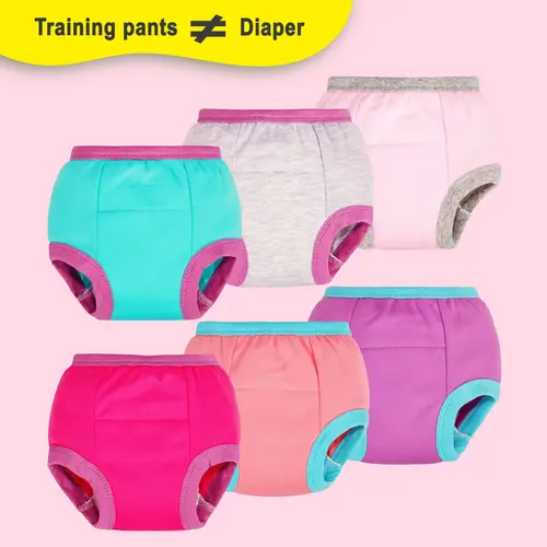 Big Elephant 6‑Pack Unisex Potty Training Pants for Toddler Boys & Girls, 100% Cotton Limited Light Absorbency Training Underwear