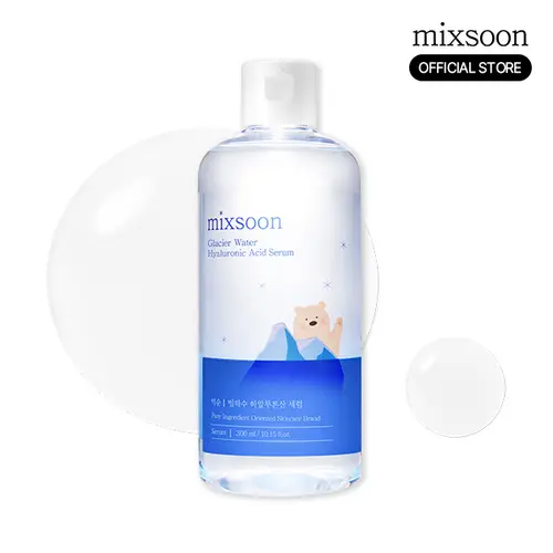 [mixsoon Official Shop] Jumbo Hyaluronic Serum 300ml - Vegan Lightweight Daily Hydrating Moisturizer, Korean Skincare Skin Flooding Booster with Glacier Water Hyaluronic Acid