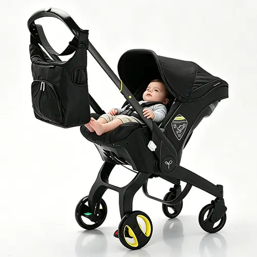 (No Base) Multifunctional Adjustable Lightweight Travel Baby Stroller - High-Quality Durable, 4-Wheel Glide for Outings,  Foldable for Newborns, Space-Saving Design, Supports Baby's Well-Being, Lightweight Travel Stroller, Adjustable Stroller