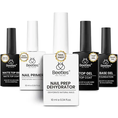Beetles Gel Polish Set - Top Coat, Base Coat, Nail Dehydrator & Primer, Nail Glue, Peel Off Base Gel, Builder Gel, Liquid Latex, Cuticle Oil  Cosmetic Acrylic  Manicure mothersdaygift Spring Nail Summer Nail Vacation Nail #SummerVibes