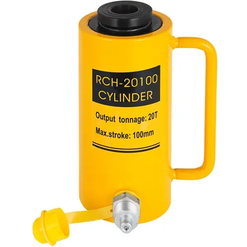 【toolupgrade】VEVOR Heavy Duty Metal Hydraulic Cylinder Jack, 20T/44000 lbs Large Lifting Capacity, 100 mm/4 in Hollow Single Acting Dust-Resistant Lifting Ram with Quick Connect Firm Connection No Leakage, Automotive Body and Frame Shops Car Repair Tool