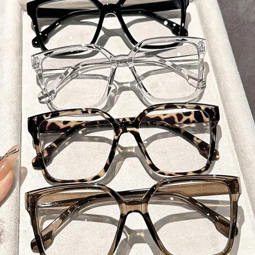 Unisex Street Trend Square Frame Eyeglasses, Trendy Vintage Eyeglasses for Everyday Use, Fashion Accessories for Outdoor Activities