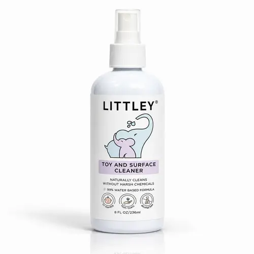 Littley 8oz infant & toddler toy and surface cleaner | fragrance-free HOCl spray for baby toys, high chairs and everyday messes