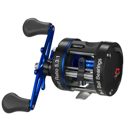 Piscifun Chaos XS Round Baitcasting Reel, 6 Stainless-Steel Bearings, 22lbs Drag, 1 Roller Bearing System, Haimai-Cut Brass Gear, Controlled Cast Stops, 0.35kg, 12-Month Support for Saltwater & Freshwater Fishing, 0.35 Kg, Smooth Fishing Reel, Saltwater C