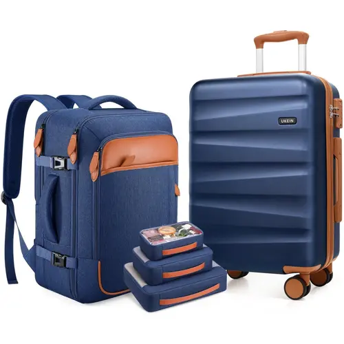 UKEIN Carry-On Luggage Set with Backpack – 3-Piece Lightweight Travel Set with Spinner Wheels & TSA Lock,YKK Zipper,  Airline Approved, Business Trip Luggage, Lightweight Travel Luggage,summervibes,back to school shopping
