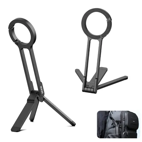 ULANZI Mobile Magnetic Phone Holder & Aluminum Folding Tripod Ring (MA30) - Pocket Double-Sided Magnet Quick Mount, Magsafe Compatible with Magsafe, for Hands-Free Phone Viewing on iPhone 16/15/14/13/12, Phone Tripod