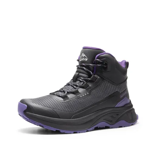 NORTIV 8 Women's Lightweight Waterproof Hiking Boots - Breathable Outdoor Footwear, Hiking Style Shoes, Sporty Chic Lycra, Cushioned EVA Step, Rubber Outsole, Mesh Lining, Casual Trekking Shoes for Back to School, Rubber Sole
