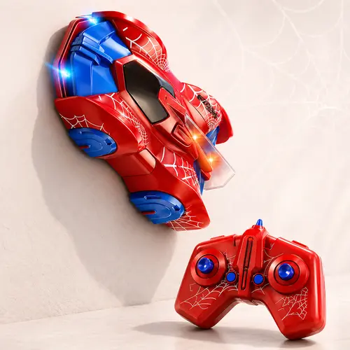 Wall Climbing Spider RC Car for Kids, LED Light Up Remote Control Car with 360 Rotation and Rechargeable Play Remote Controlled Vehicle Toddler Remote Control Car