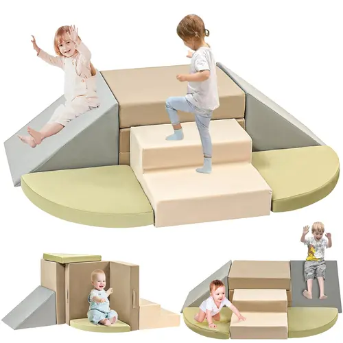 Unisex Soft Foam Climbing & Crawling Activity Set - Baby Play Mat, Safety Play Yard Building Blocks, Waterproof Easy-to-Clean Daycare Playpen (TikTokShop Black Friday)
