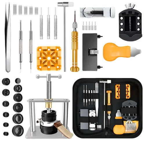 1 Set Watch Repair Kit, Includes Watch Press Tool, Battery Replacement, Case Opener/closer, Link Remover, Screwdriver, Band Pin Removal, Spring Bar, Watch Tools