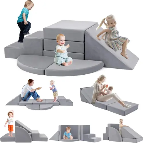 NLDD 5pcs Foam Climbing Blocks for Toddlers - Soft Play Toy Set with Safety Features for Indoor Climbing and Imaginative Thinking
