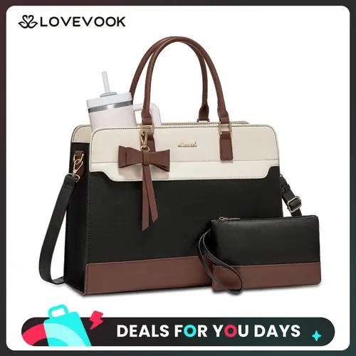 LOVEVOOK Laptop Tote Bag for Women,Leather Work Bag, Waterproof Business Teacher Bag,Large Computer Handbag Purse Briefcase,Office Gifts for Women. TikTokShopBackToSchool