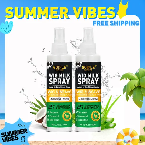 【SUMMER VIBES】Goiple Wig Milk Spray 3.4 fl oz Leave-In Conditioner Spray for Synthetic Hair, Hydrates & Replenishes Haircare Moisturizing Tea Tree  Coconut Aloe