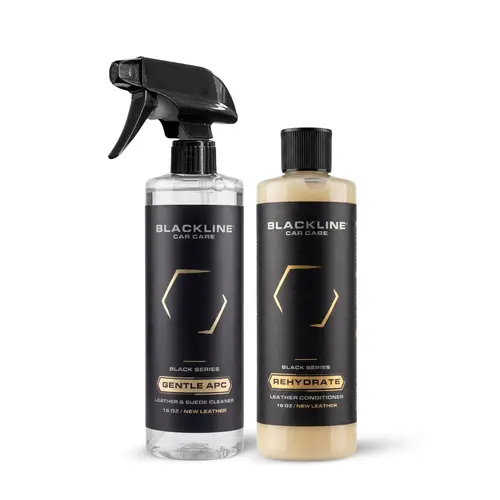BLACKLINE Leather Care Bundle - Interior Detailing Leather & Upholstery Cleaner, Gentle APC, Rehydrate & Conditioner Kit for Car Interior Deep Cleaning & Protection
