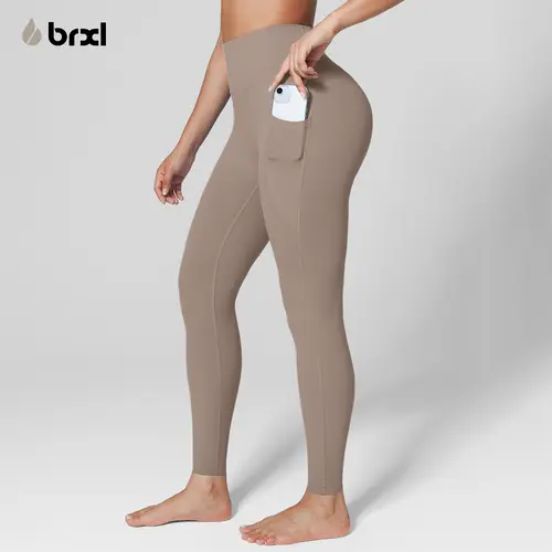 BRXL No Front Seam 25" Womens High Waisted Leggings Buttery Soft Adjustable Length Pockets Workout Yoga Gym Pilates Stylish Activewear minimalist womenswear	#tiktokmademebuyit#outdoorfun #warmupforholiday-2,summerwins,travel essentials,camping essentials