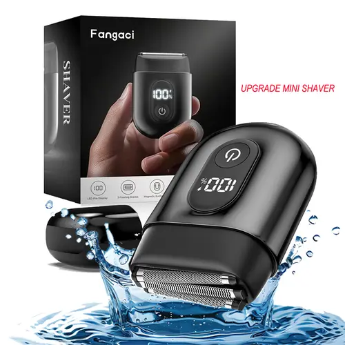 [Tiktokshopbacktoschool]Upgraded Mini Electric Razor, Electric Shaver for Men,Women,Upgraded Foil Shaver with 3 Blade Heads IPX7 Waterproof Wet/Dry LED Display USB Type C Rechargeable FathersDayGift Flexible Floating
