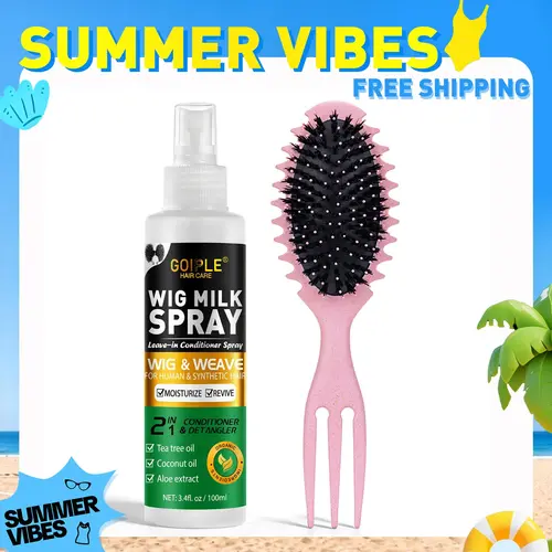 【SUMMER VIBES】Goiple Wig Milk Spray 2 in 1 Moisturizing Leave-In Conditioner Spray for Synthetic Hair & Detangler for All Hair Types Shampoo Blen,back to school,sohochic