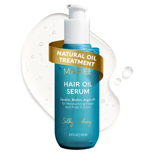 MARÉE Hair Oil – Anti-Frizz Hair Serum – Argan Oil, Keratin & Biotin – 3.4 fl oz campingessentials