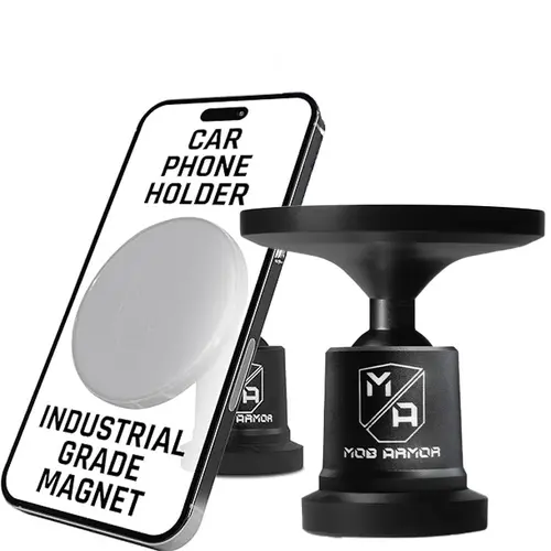 MOB ARMOR MobNetic Maxx .MS Aluminium MagSafe Compatible Phone Holder for Car, Non-Charging Magnetic Mount, Fits Any Metal, Ideal for Dashboard, Gym Use