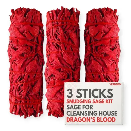 3-Pack 4-Inch Scented Floral Dragons Blood Smudging Sage Pack - Aromatic Fragrance Home Smudge Sticks for House Cleansing, Meditation