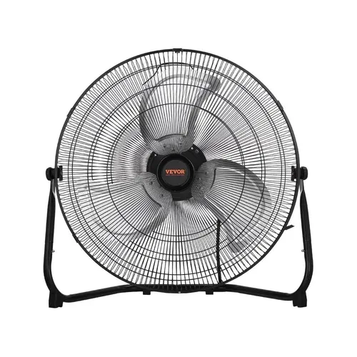 VEVOR 18 in High-Velocity Industrial Floor Pedestal Fan, Sturdy Metal Grill, 3 Speeds, 360° Adjustable Tilt, 4000 CFM Flow, 19.69 ft/s Wind, Easy Disassembly, Quick Cleaning, Portable for Summer Household Cooling
