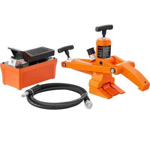 VEVOR Hydraulic Tire Bead Breaker Tire Repair Tool, 10000 PSI Foot Pump Set, Compact Q235B Steel with Rustproof Coating, Pedal-Driven Setup Saves Time, Thick Claw Grips Rims Securely for Heavy Vehicles, Buses, ATV-Golf Cart Use, Lawn Mowers