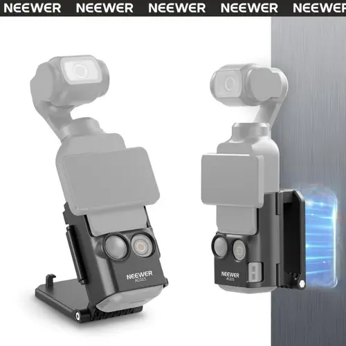 NEEWER AC015 Adjustable Magnetic Camera Mount with Magnetic Grip for DJI Osmo Pocket 3/Xtra Muse, 180° Swivel, 43×48×62cm Tabletop Stand Base Bracket, Multi-Function Expansion Adapter Frame, Fridge-Ready Hold Vlogging Equipment (Camera Not Included)