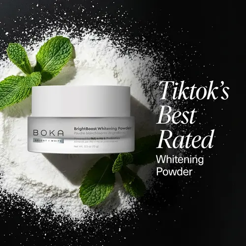 Boka Teeth Brightboost Whitening Powder – Nano Hydroxyapatite with Probiotics & Aloe, Fluoride-Free