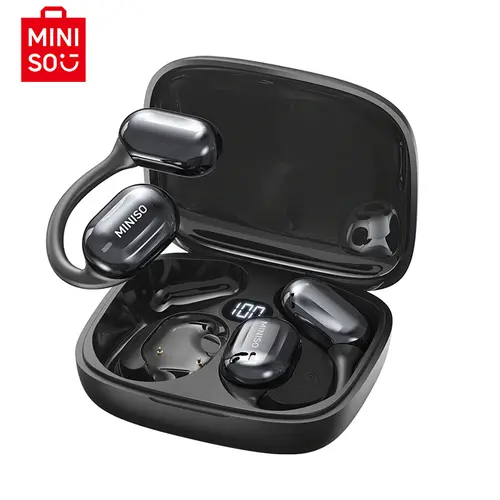 MINISO OWS Wireless Bluetooth 5.4 Earbuds Ultra-Comfort Snug Fit Headphones Powerful Sound for Music & Phone Calls Waterproof Sport Headsets With Call Noise Canceling Mic